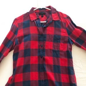 J.Crew Red and Navy Flannel